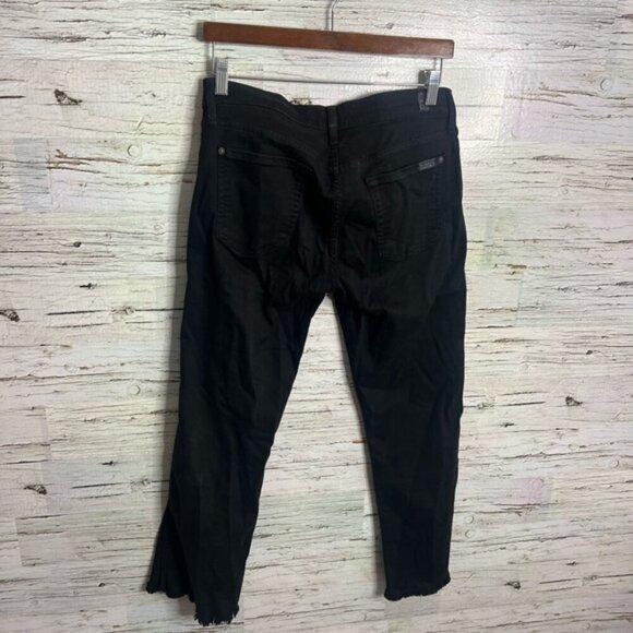 7 For All Mankind B(air) High Rise Cropped Boot Cut Jeans black size 29 - Picture 8 of 8